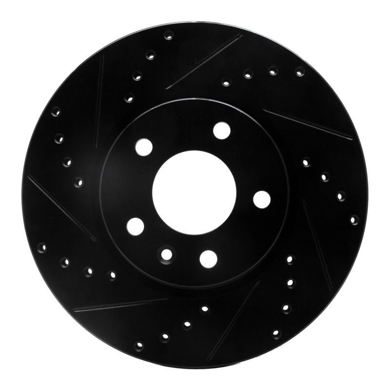 Buick Encore GX Brake Rotor (1) - Front Left - R1 Concepts - Drilled & Slotted - Black - `11-`25